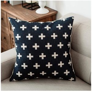 16 x 16 black and white throw pillow cover